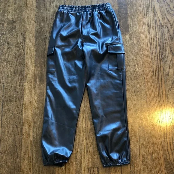 rue21 Faux Leather Stretch Baggy Wide Leg Pants with Pockets - Picture 7 of 7